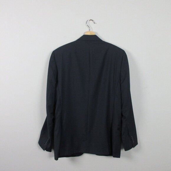 Angelico Viapiana Suit 100% Wool Men Size 48 Black Single Breasted Business 790 - Picture 3 of 15